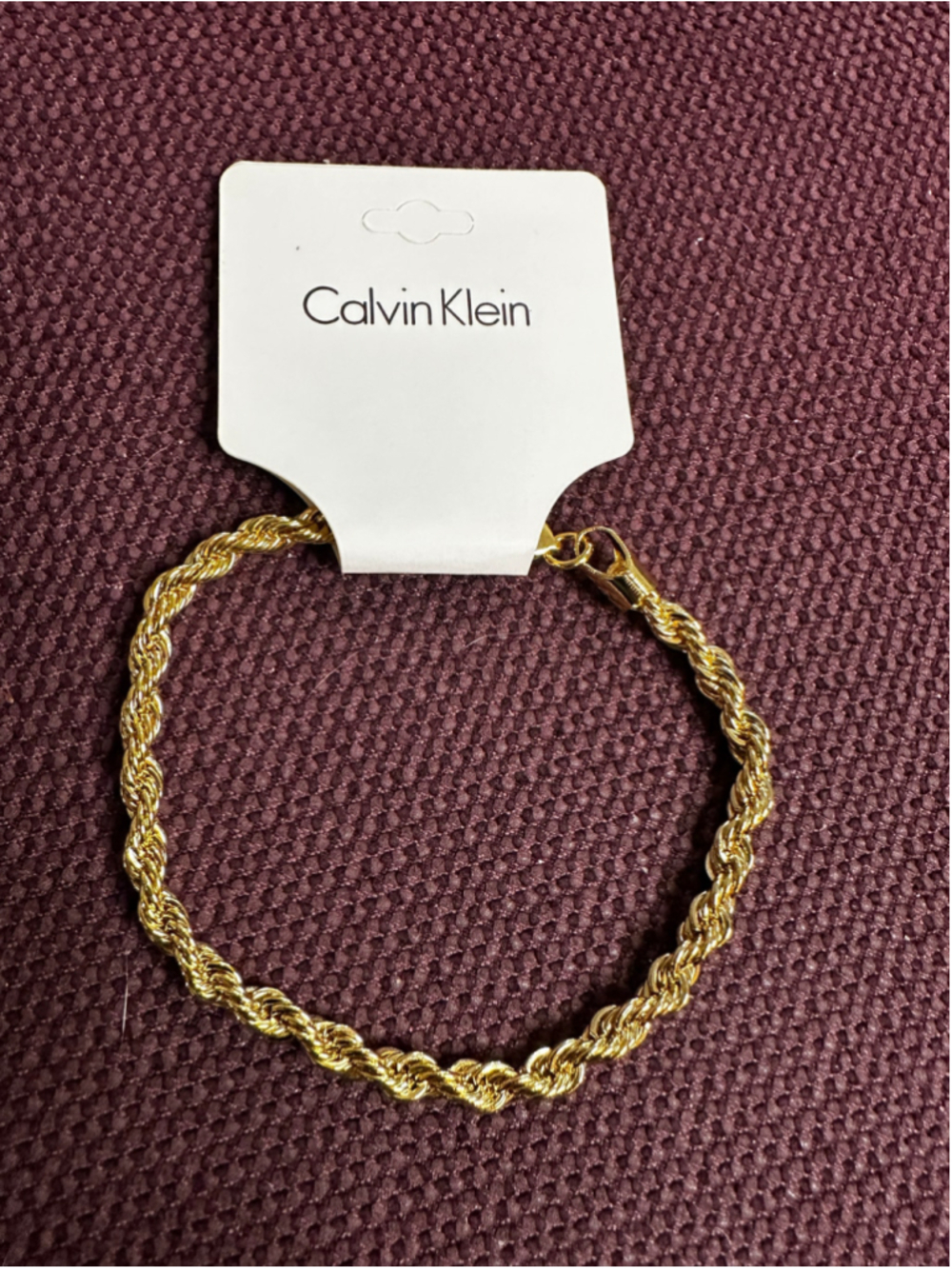 Calvin Klein Gold Tone Rope Chain Bracelet